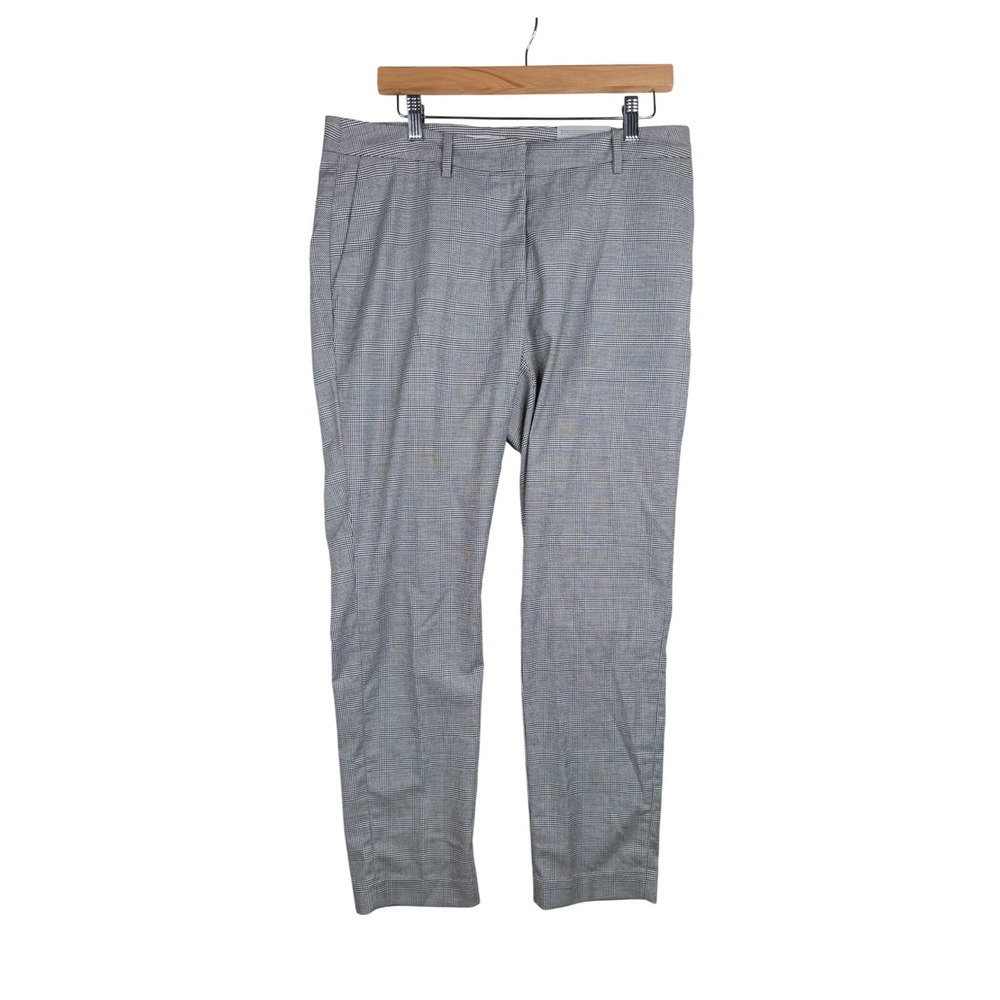 New H&M Plaid Dress Career Pants size 12 Slim Black/White